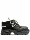 Off-white Leather Platform Sneakers In Black