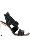 OFF-WHITE OFF-WHITE WOMEN'S BLACK LEATHER SANDALS
