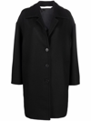 Palm Angels Logo-print Single-breasted Coat In Black