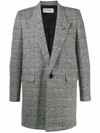 SAINT LAURENT GREY WOOL COAT