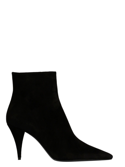 Saint Laurent Women's Black Suede Ankle Boots