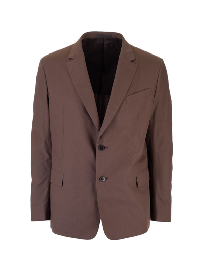 Valentino Peak-lapel Single-breasted Blazer In Brown