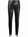 Dsquared2 Black Faux Leather Stirrup Leggings In Black