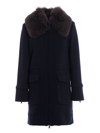 WOOLRICH WOOLRICH WOMEN'S BLUE WOOL COAT