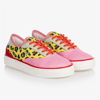 THE MARC JACOBS MARC JACOBS GIRLS TEEN PINK CANVAS LOGO TRAINERS