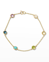 Ippolita 18kt Yellow Gold Lollipop 6-stone Station Gemstone Bracelet In Rainbow