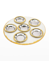 GODINGER WHITE MARBLE GOLD TRIM SEDER