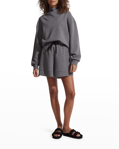 Varley Alder Drawstring Shorts In Charcoal Marl