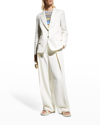 Max Mara Dimitri Single-breasted Linen Blazer In Silk