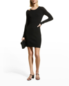 Michael Michael Kors Chain-detail Rib-knit Dress In Black