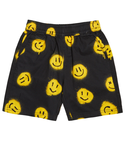Molo Kids' Avart印花棉质短裤 In Yellow