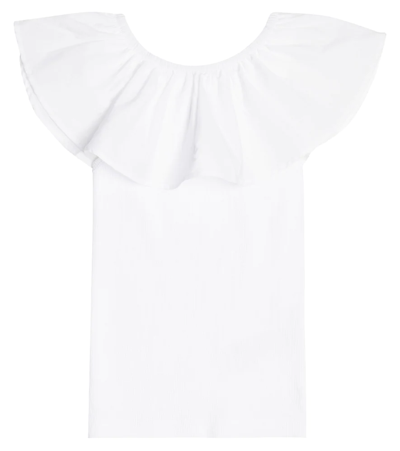 Molo Teen Ruffle-trim Organic-cotton Top In White