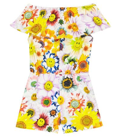 Molo Kids' Adda Cotton-blend Playsuit In Happy Flowers