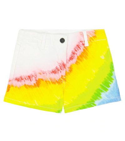 Stella Mccartney Kids' Rainbow-print Denim Shorts In Multicolor