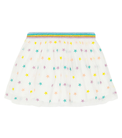 Stella Mccartney Kids' White Tulle Skirt With Colorful Stars