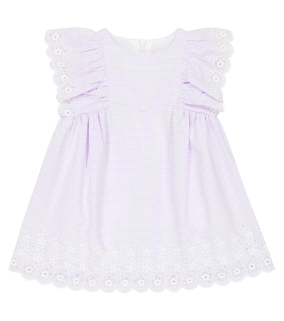 Tartine Et Chocolat Baby Gingham Cotton Dress In Purple