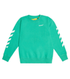 Off-white Green Sweatshirt With White Print In Green White