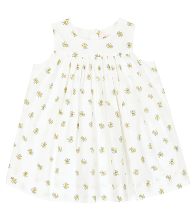 Bonpoint Baby Clothi Floral Cotton Poplin Dress In Yellow Sun