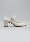 Christian Louboutin Miss Jane Patent Red Sole Pumps In White