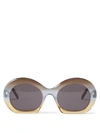 Loewe G832270x06 Half Moon-framed Acetate Sunglasses In Gradient Grey/ Blue