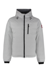 Canada Goose Lodge Hooded Nylon Down Jacket In Grey