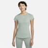 Nike Dri-fit One Luxe Women's Slim Fit Short-sleeve Top In Jade Smoke,reflect Silver