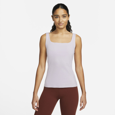 Nike Yoga Luxe Women's Shelf-bra Tank In Doll,grey Fog