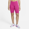 Nike Women's  Sportswear Essential Mid-rise 10" Biker Shorts In Pink