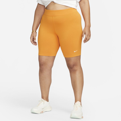Nike Sportswear Essential Women's Mid-rise Bike Shorts In Light Curry/white