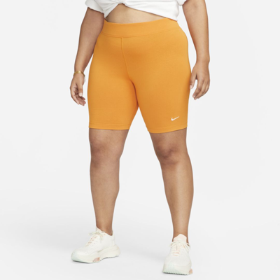 Nike Sportswear Essential Women's Mid-rise Bike Shorts In Light Curry,white