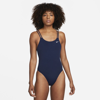 Nike Hydrastrong Solid Women's Spiderback 1-piece Swimsuit In Blue