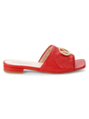 Valentino By Mario Valentino Women's Afrodite Logo Quilted Leather Slip-on Sandals In Red