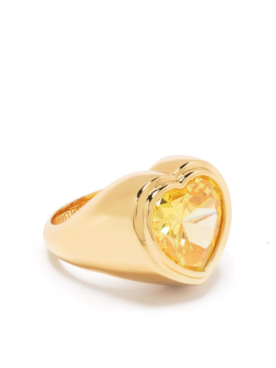Timeless Pearly Gem-embellished Signet Ring In Gold
