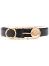 VERSACE SAFETY-PIN LEATHER BELT