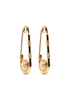 Versace Safety Pin-detail Earrings In Gold