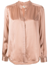 L Agence Bianca Silk Satin Blouse In Gold