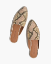 Madewell The Frances Skimmer Mule In Snake Embossed Leather In Blush Multi