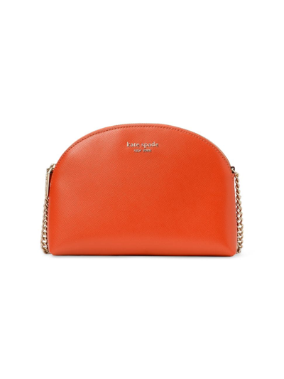 Kate Spade Spencer Double-zip Dome Crossbody Bag In Dried Apricot