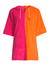 SOLID & STRIPED WOMEN'S THE ZIP colourBLOCKED TERRYCLOTH HOODIE DRESS