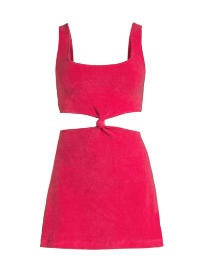 Solid & Striped The Mini Bailey Front-knot Cutout Dress In Strawberry