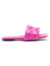 Bottega Veneta The Lido Intrecciato Leather Sandal In Hollyhock