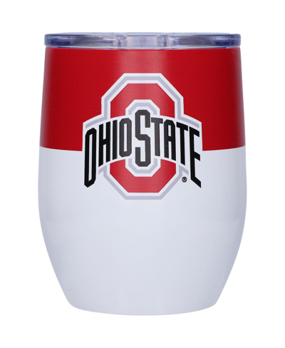 Logo Brands Ohio State Buckeyes 16 oz Colorblock Stainless Steel Curved Tumbler In Multi