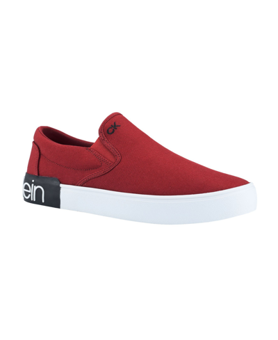Calvin Klein Men's Ryor Casual Slip-on Sneakers In Red