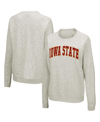 COLOSSEUM WOMEN'S COLOSSEUM ASH IOWA STATE CYCLONES JOY CHLOE CLASSIC CAMPUS PULLOVER SWEATSHIRT