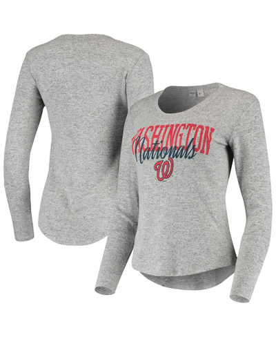 Concepts Sport Women's  Heathered Gray Washington Nationals Tri-blend Long Sleeve T-shirt