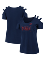 Fanatics Women's  Navy Cleveland Guardians Three Strap Open Shoulder T-shirt In Navy
