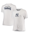 New Era Women's  White New York Yankees Plus Size 2-hit Front Knot T-shirt In White