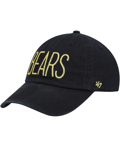47 Brand Women's '47 Black Chicago Bears Shimmer Text Clean Up Adjustable Hat