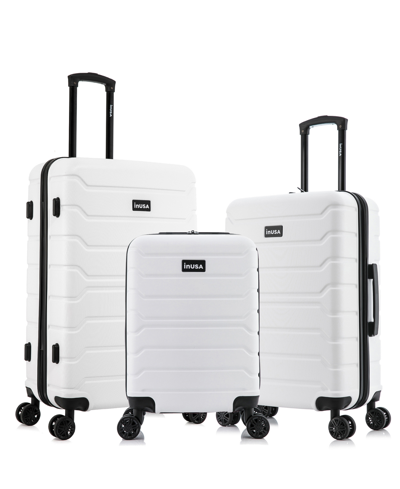 Inusa Trend Lightweight Hardside Spinner Luggage Set, 3 Piece In White