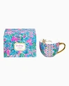Ceramic Mug With Gold Handle And Gold Icon On Interior. 12 oz Capacity. Hand Wash Only. Imported. Wo Women's Ceramic Mug - Lilly Pulitzer